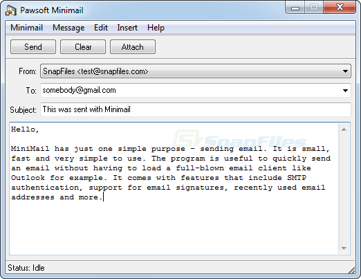screen capture of MiniMail
