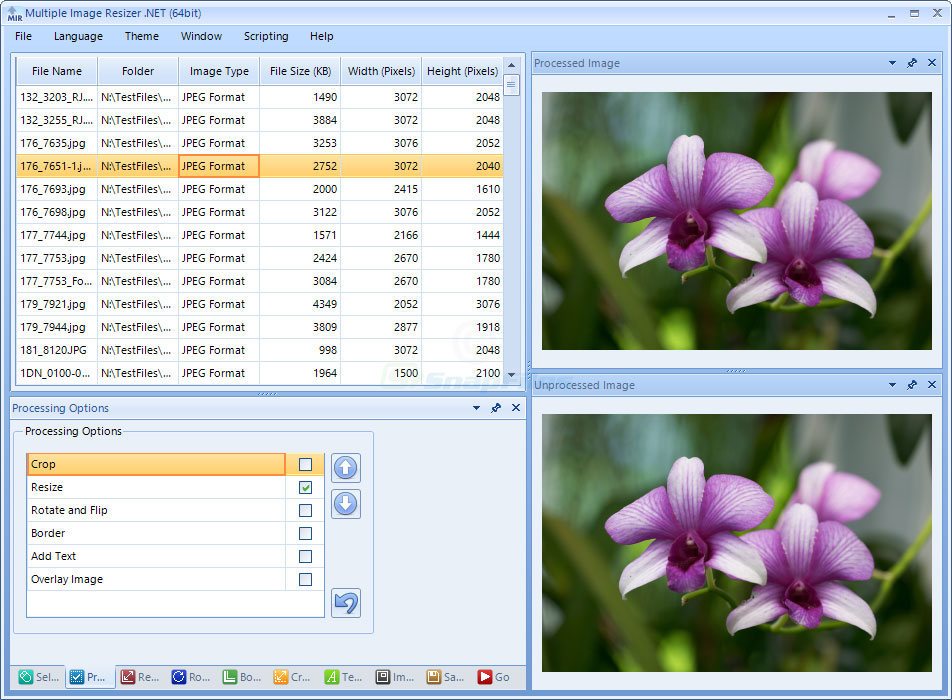 screen capture of Multiple Image Resizer .NET