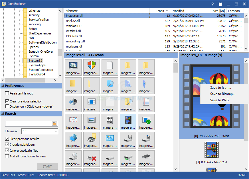 screen capture of MiTeC Icon Explorer