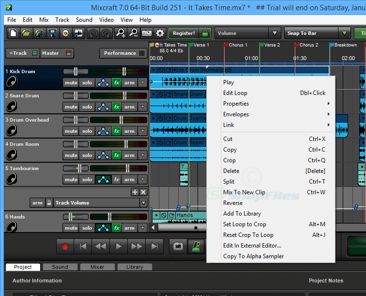 screenshot of Mixcraft