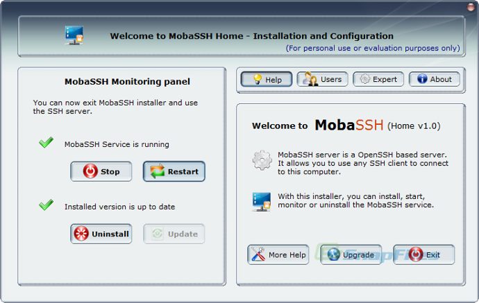 screen capture of MobaSSH