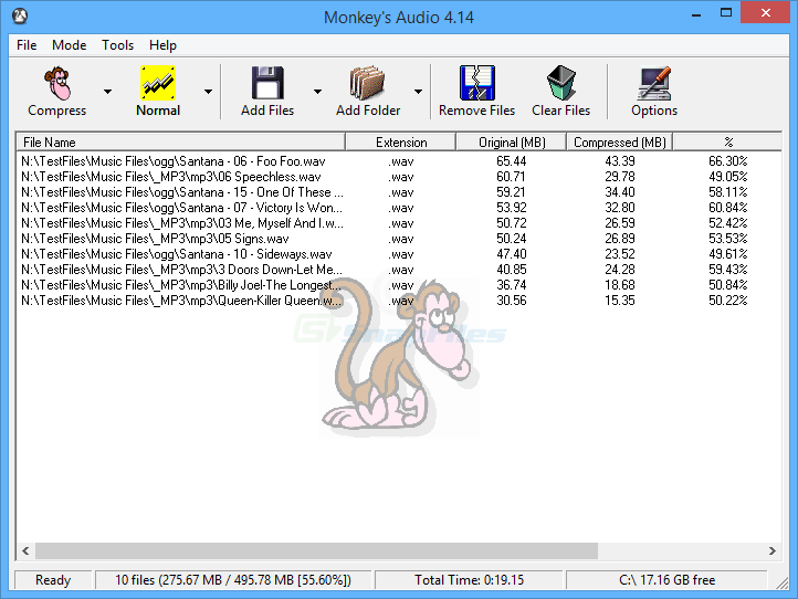 screen capture of Monkeys Audio
