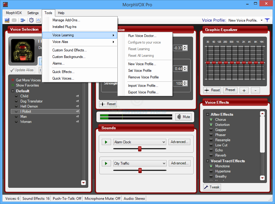 screenshot of MorphVOX Pro Voice Changer