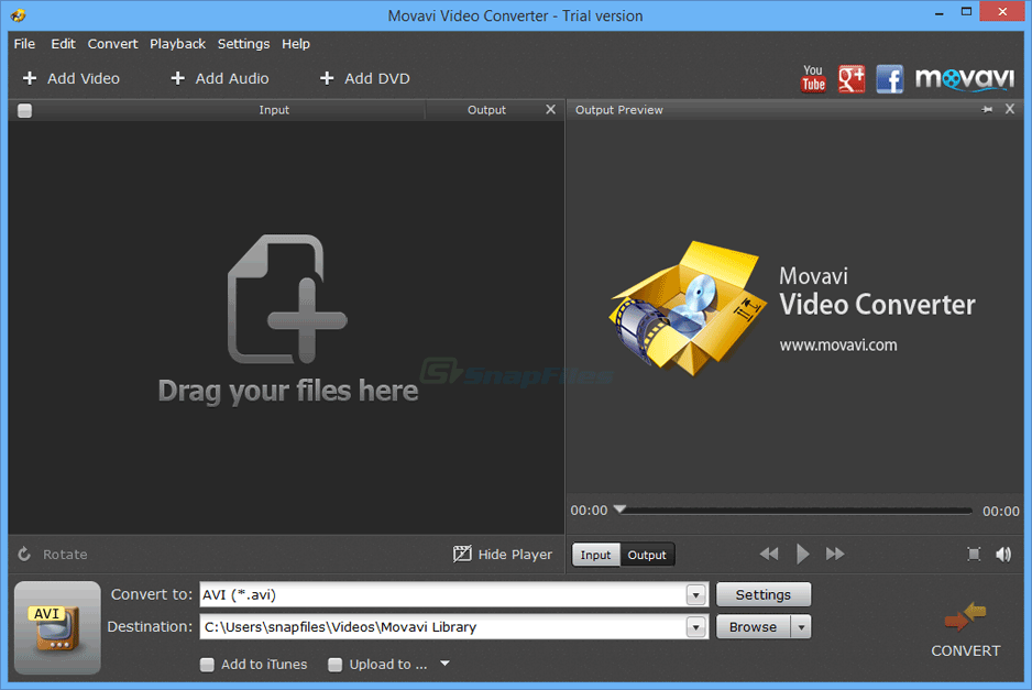 screen capture of Movavi Video Converter