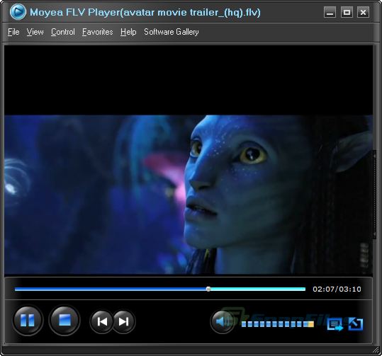 screen capture of Moyea FLV Player