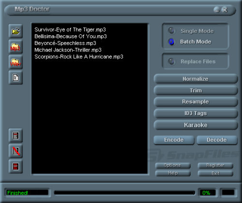 screen capture of Mp3Doctor