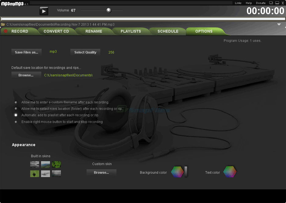 screenshot of MP3 My MP3 Recorder