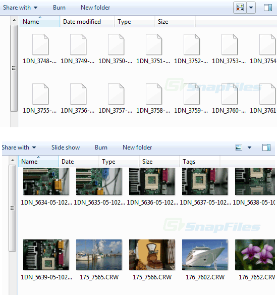 screen capture of Microsoft Camera Codec Pack