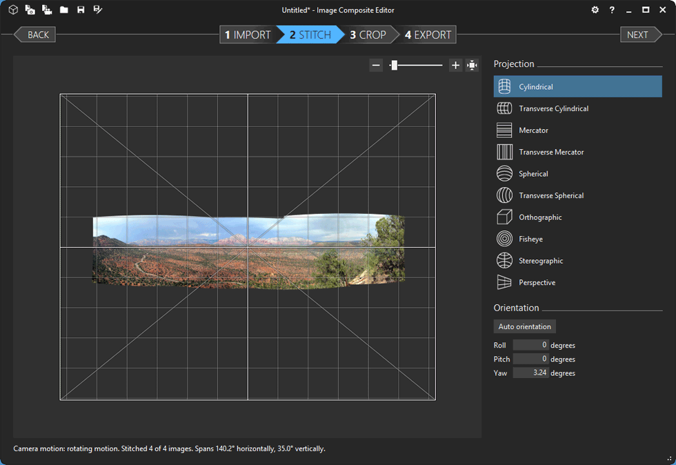 screenshot of Image Composite Editor