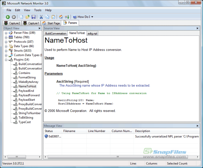 screenshot of Microsoft Network Monitor 3