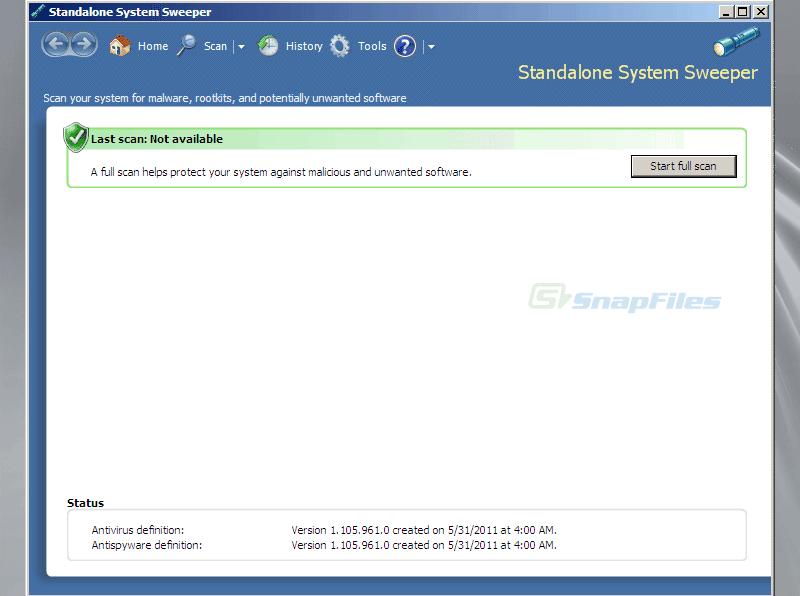 screenshot of Microsoft Standalone System Sweeper