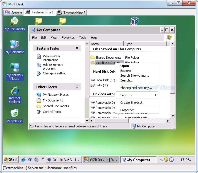 screen capture of MultiDesk