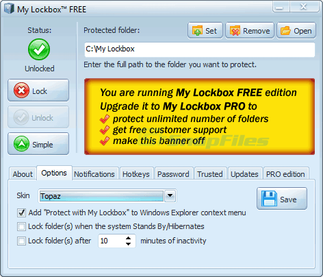 screenshot of My Lockbox Free