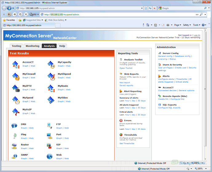 screenshot of MyConnection Server