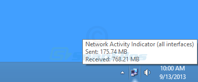 screen capture of Network Activity Indicator