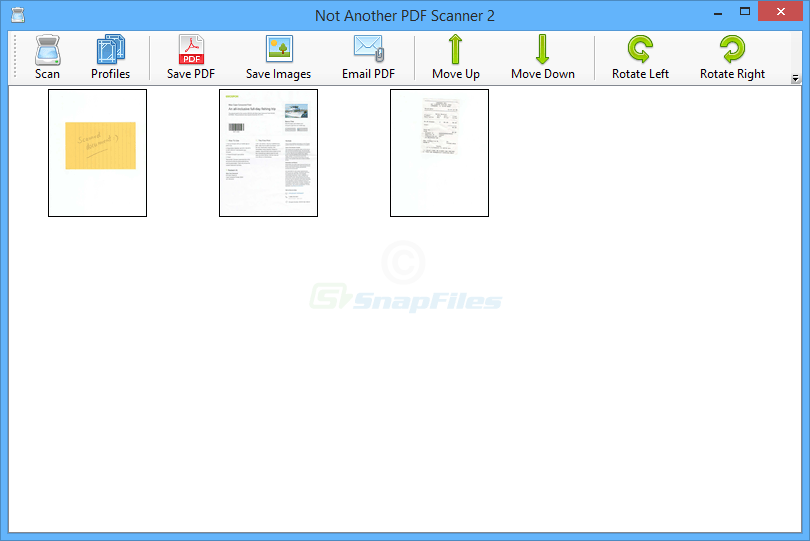 screen capture of NAPS2 (Not Another PDF Scanner)