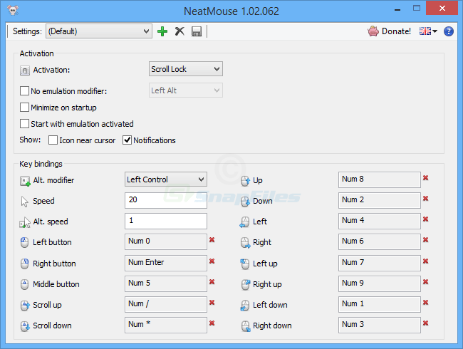 screen capture of NeatMouse