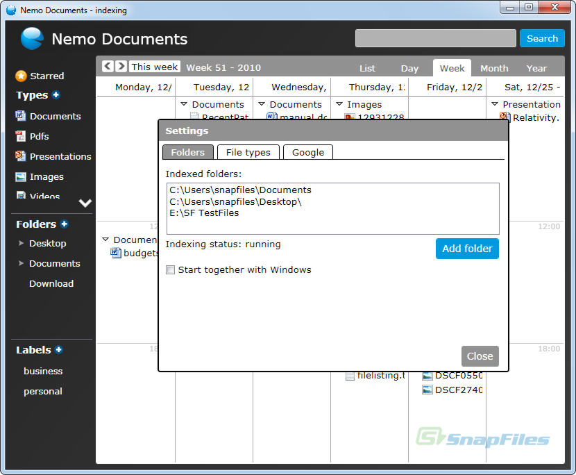 screenshot of Nemo Documents