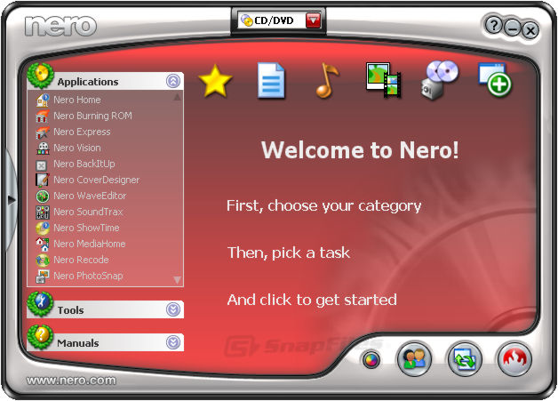 screen capture of Nero Ultra Edition