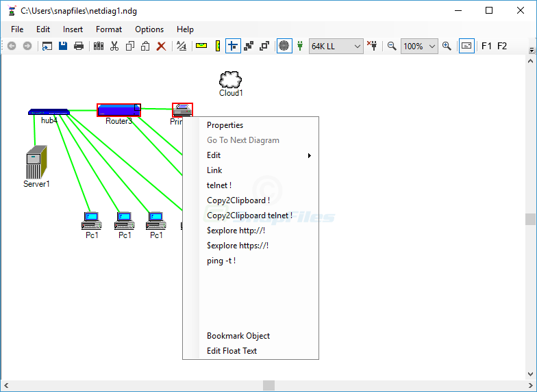 screen capture of Network Notepad