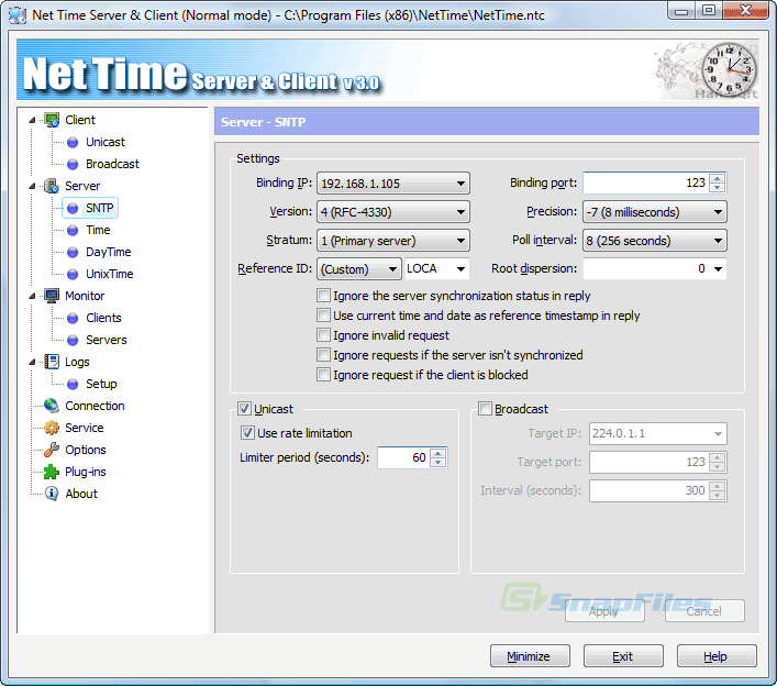 screenshot of Net Time Server & Client