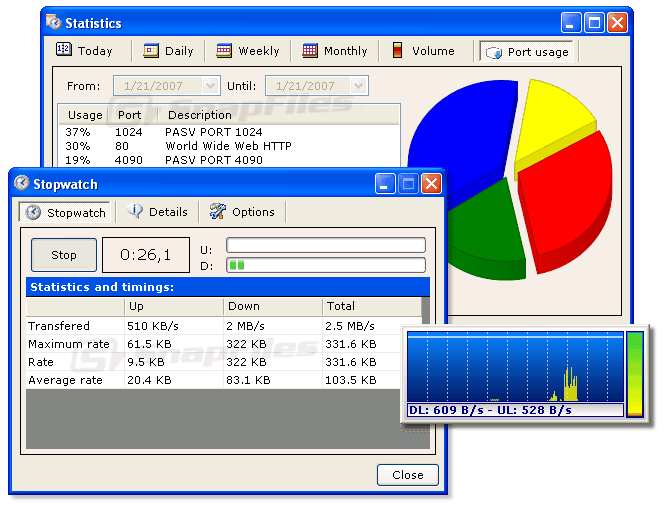 screen capture of NET Traffic Meter