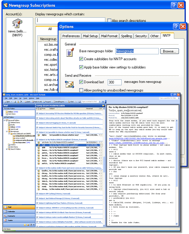 screen capture of MAPILab NNTP for Outlook