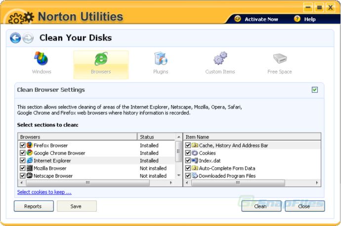 screenshot of Norton Utilities