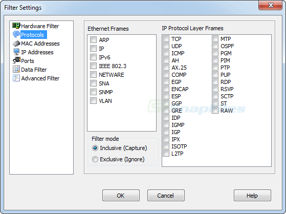 screenshot of SoftPerfect Network Protocol Analyzer