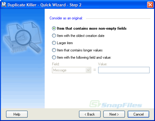 screenshot of Duplicate Killer for Microsoft Outlook