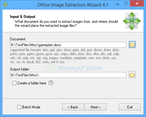 screen capture of Office Image Extraction Wizard