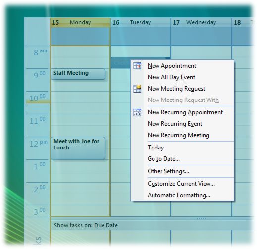 screenshot of Outlook on the Desktop