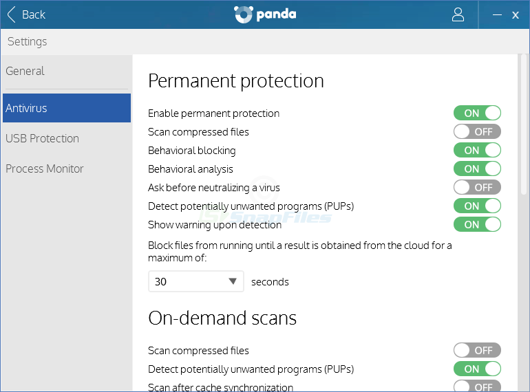 screenshot of Panda Free Antivirus