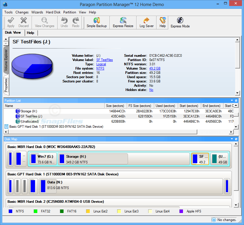 screenshot of Paragon Partition Manager