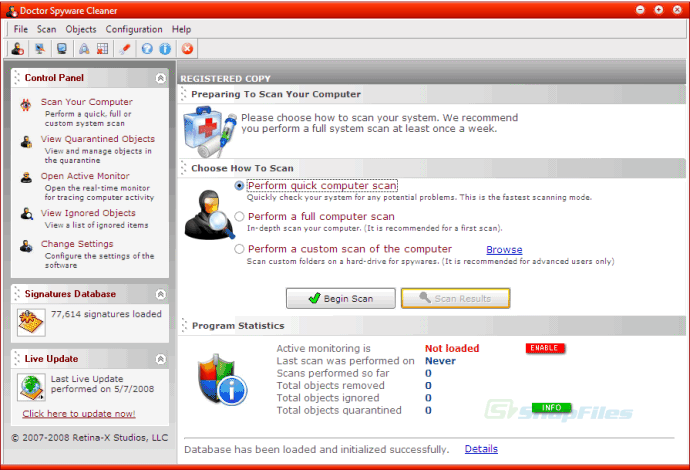 screenshot of PC Health Optimizer Free Edition