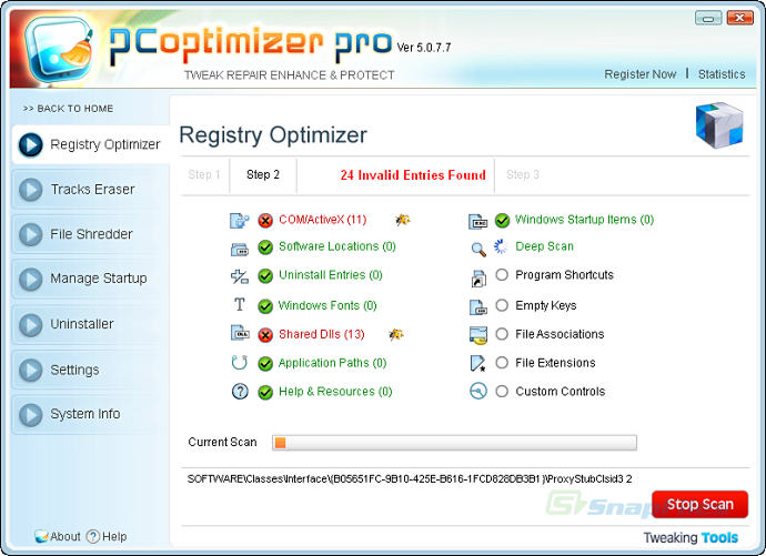 screen capture of PC Optimizer Pro