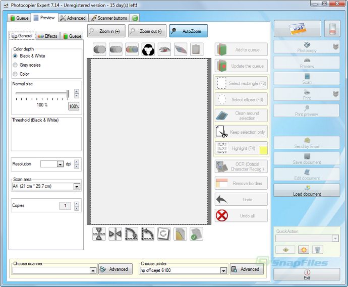 screen capture of Photocopier Expert