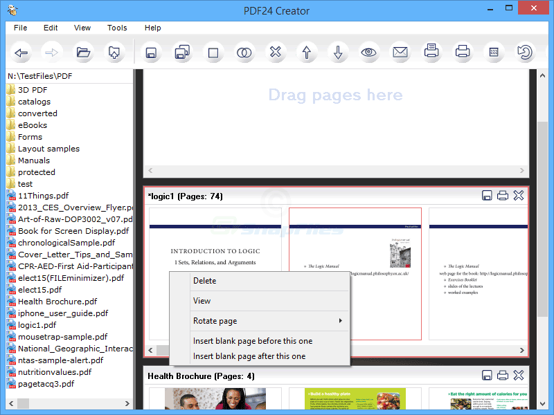 screen capture of PDF24 PDF Creator
