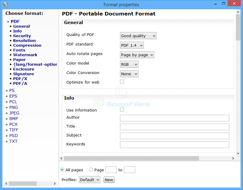 screenshot of PDF24 PDF Creator