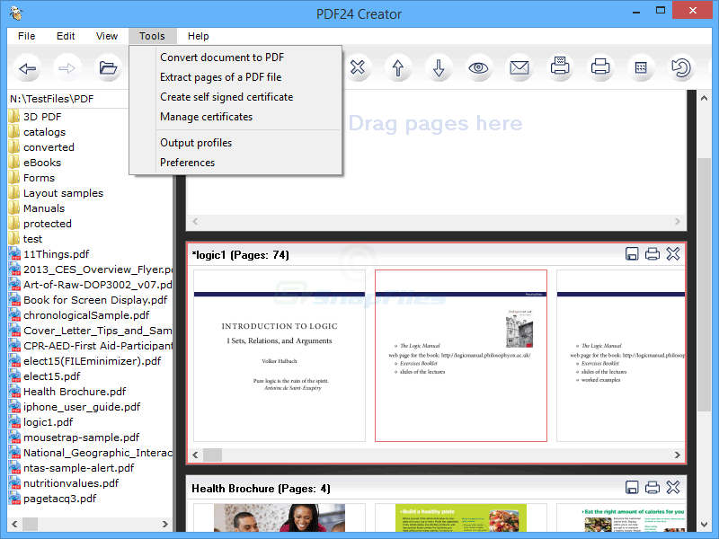 screenshot of PDF24 PDF Creator