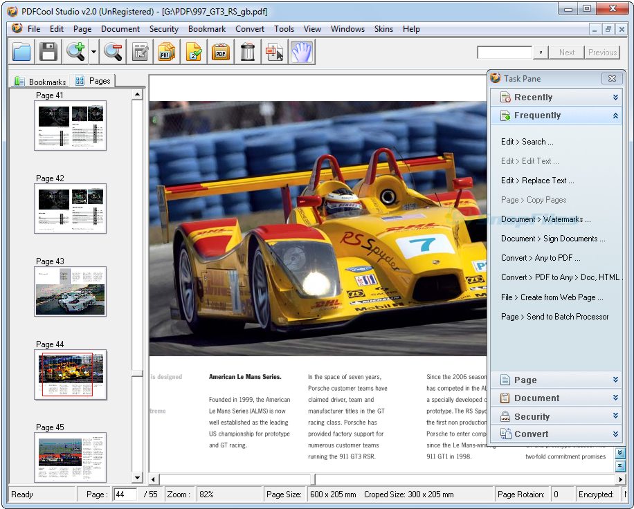 screen capture of PDFCool Studio