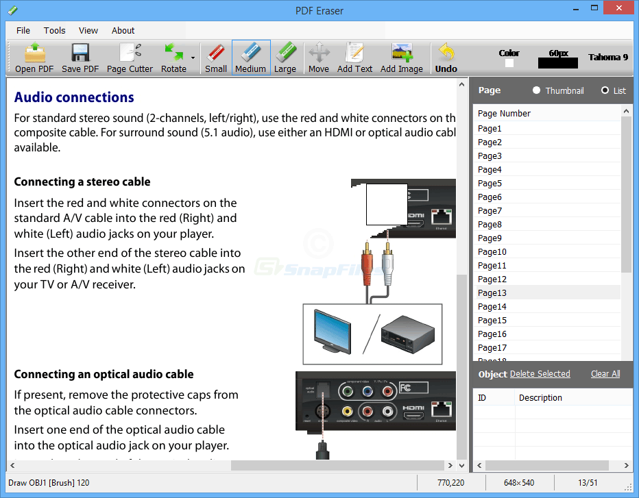 screen capture of PDF Eraser