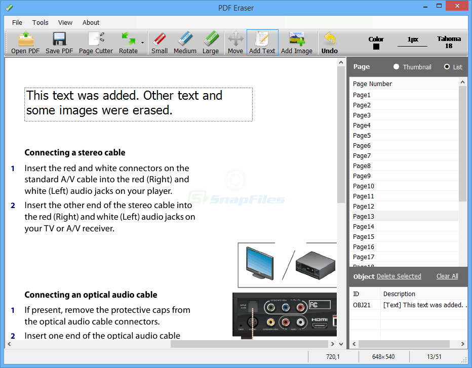 screenshot of PDF Eraser