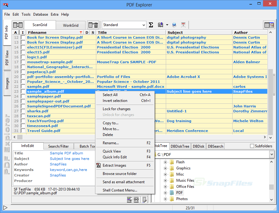 screen capture of PDF Explorer