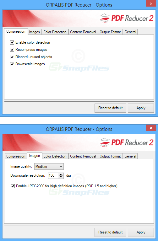screenshot of ORPALIS PDF Reducer
