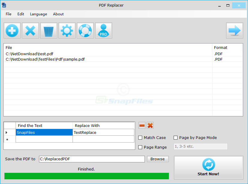 screen capture of PDF Replacer