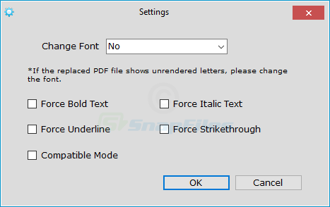 screenshot of PDF Replacer