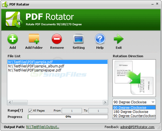 screenshot of PDF Rotator