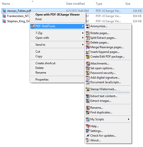 screen capture of PDF-ShellTools