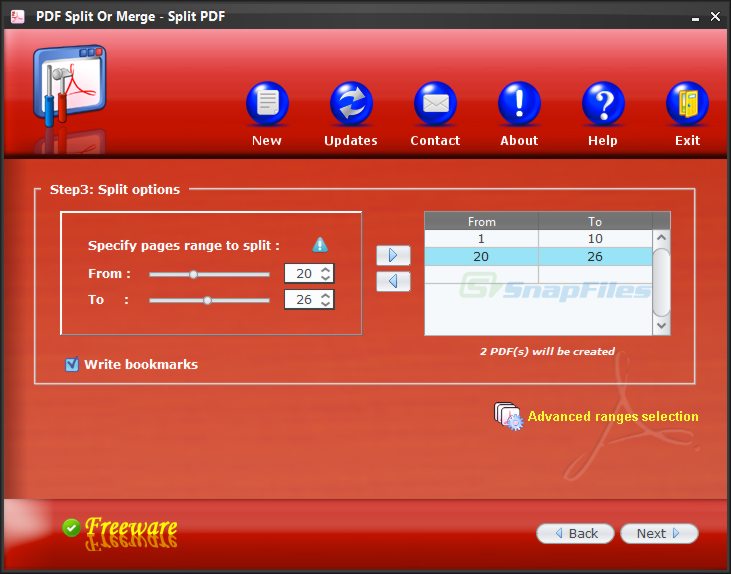 screenshot of PDF Split Or Merge